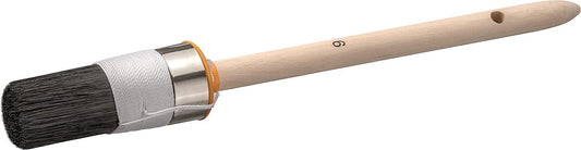 Round brush size 6, black, wooden handle, thread binding