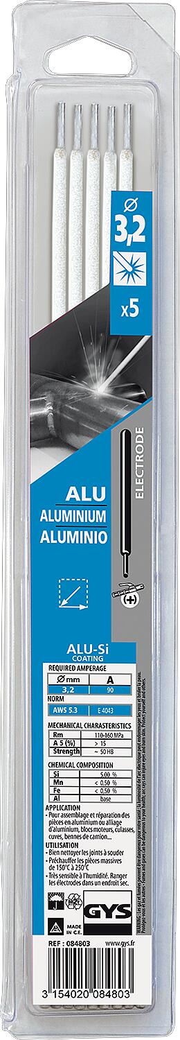 Aluminum electrodes - Ø 3.2 mm - blister PU 5
