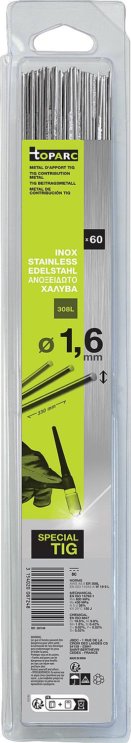 WIG-Schweissstäbe Edelstahl - 308 L - Ø 1,6 mm - 330 mm - Blister VPE 60