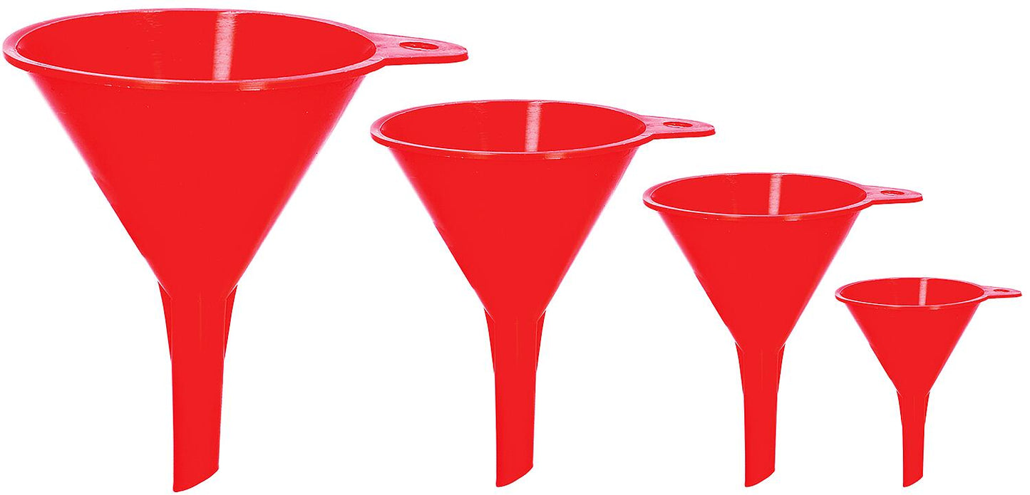 Funnel without sieve, HD-PE 60 mm with eyelet, red