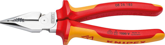 Pince universelle à becs pointus isolée KNIPEX VDE, longueur : 185 mm, chromée