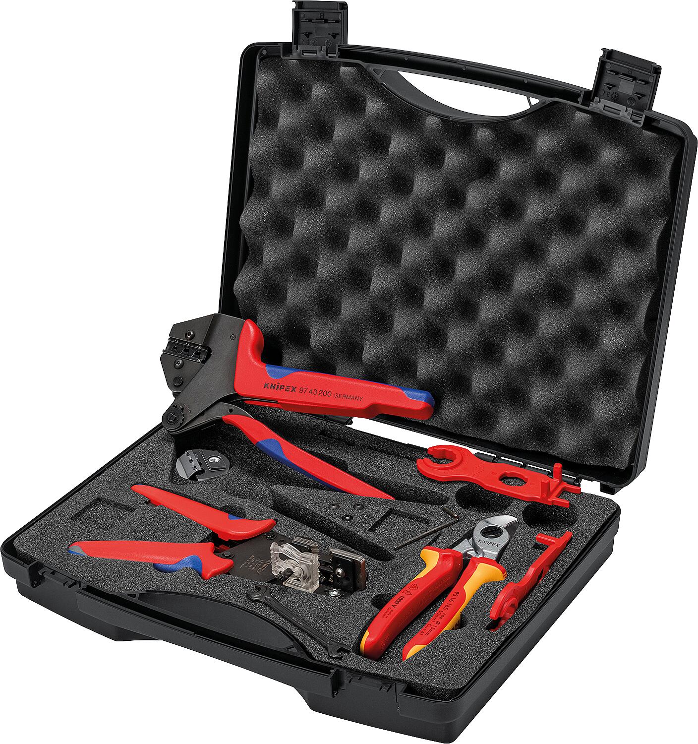 KNIPEX 6-piece tool set for photovoltaics 97 97 04 V01, in a transport case