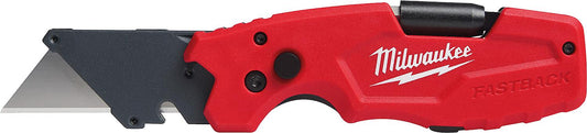Milwaukee utility knife with integrated 1/4" bit holder