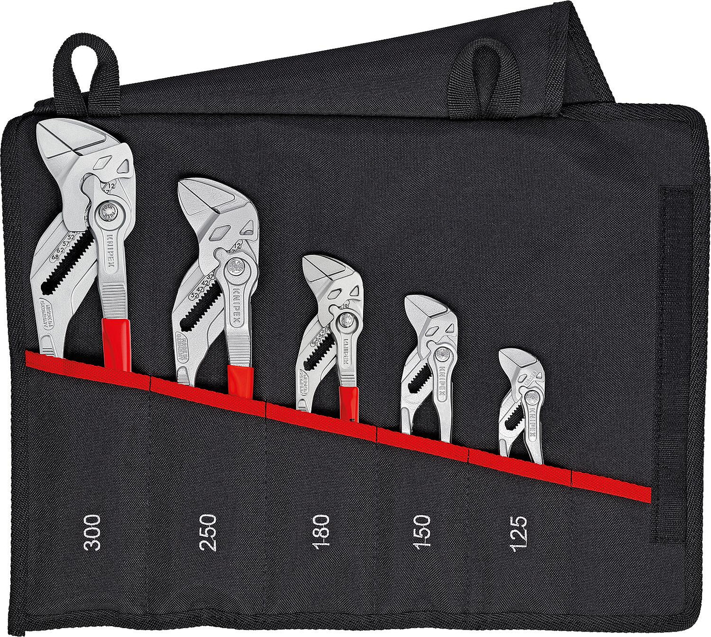 Zangenschlüssel-Satz KNIPEX 5-teilig mit Rolltasche