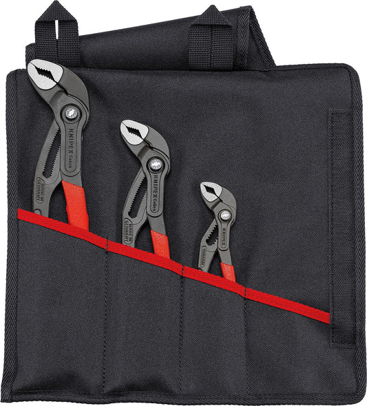 Jeu de pinces multiprises KNIPEX Cobra®, 3 pièces, longueurs (mm) : 150 à 300, dans un étui enroulable
