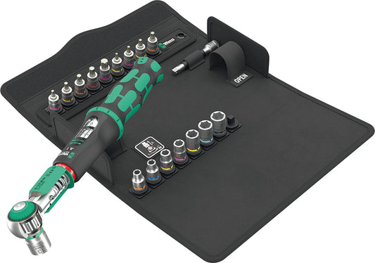 WERA Safe-Torque A1 SHK torque wrench set, 20-piece, 1/4" drive, 2-12 Nm