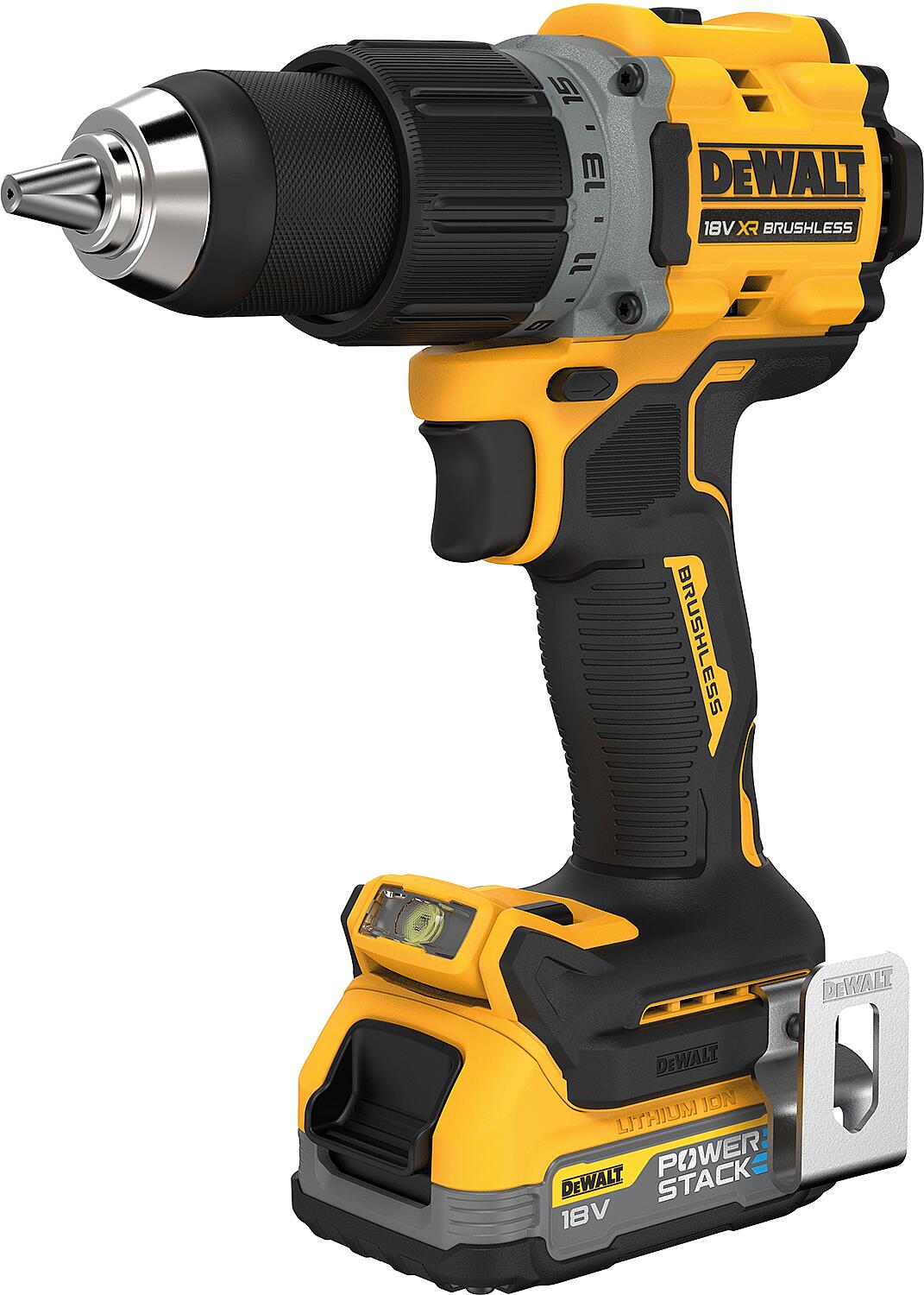 DeWALT DCD800E2T-QW 18V cordless drill/driver with 2 x 1.7 Ah Powerstack batteries and charger