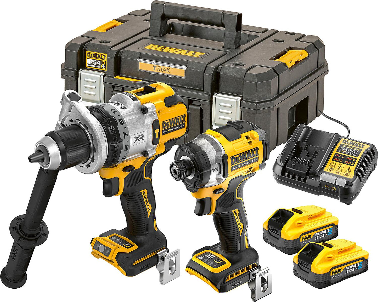 Dewalt DCK2200H2T-QW battery set, 2-piece, 18 V with 2x 5.0 Ah Powerstack batteries and charger