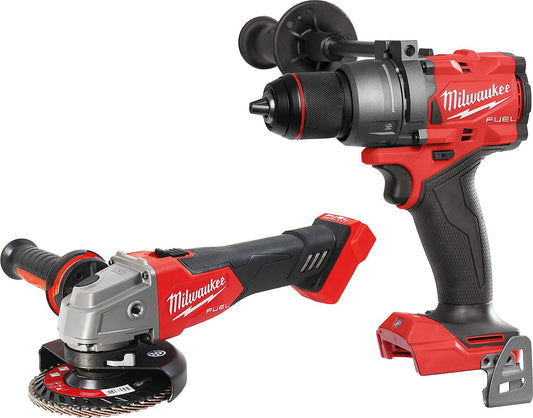 Ensemble de deux batteries Milwaukee M18 FPP2E3-502X 18 V comprenant deux batteries de 5,0 Ah, un chargeur et une mallette de transport.