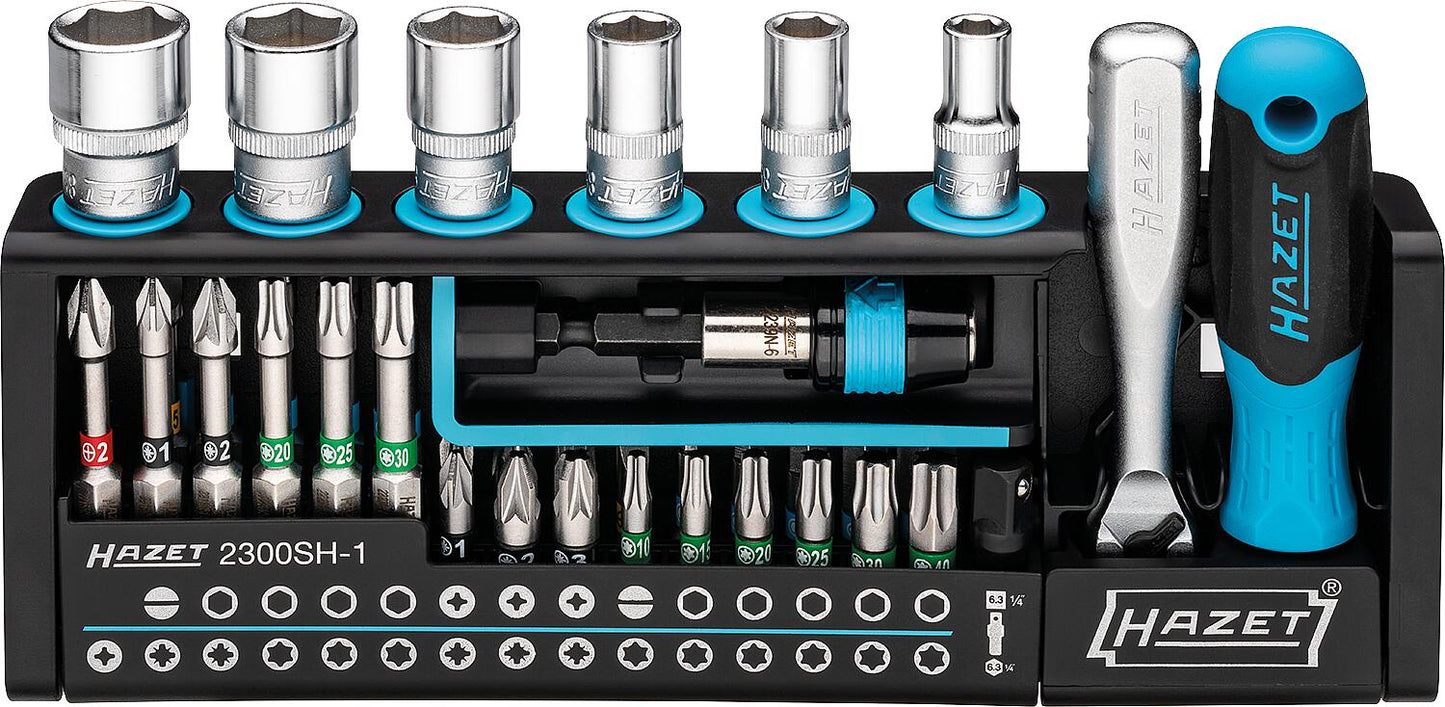 Bit-Set HAZET SmartHolder 1/4" 39-teilig mit Bithalter und Bit-Knarre