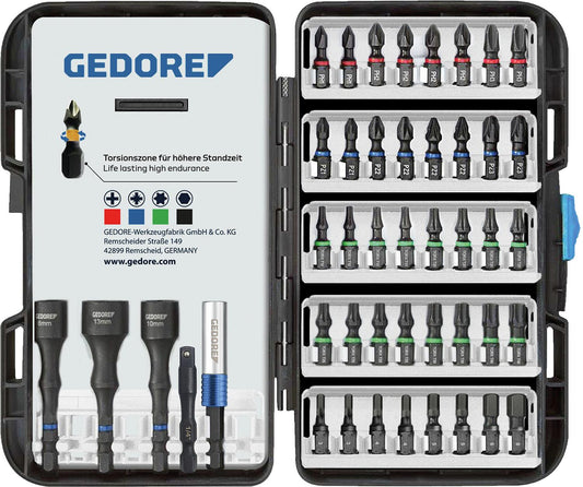 GEDORE bit set with torsion zone, 45 pieces