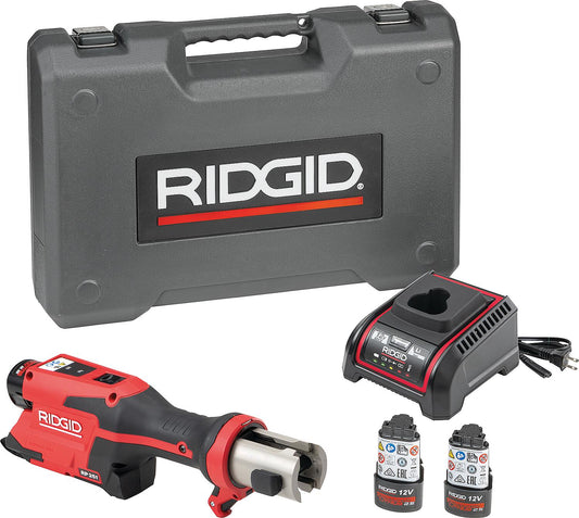 Radial press machine set Ridgid RP 251 with 2x 12V 2.5Ah batteries and transport case
