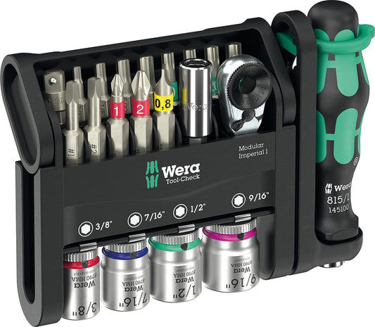 Wera Tool-Check Modular Imperial 1 inch bit set, 21 pieces