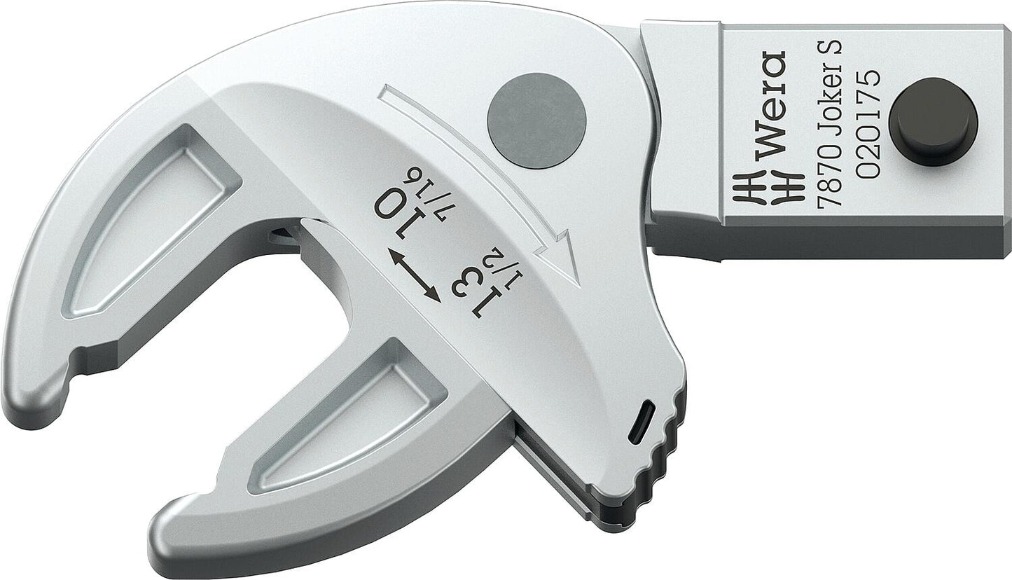 Wera 7880 Joker S insert open-end wrench with ratchet function, self-adjusting, 10-13 mm wrench size, 9x12 mm
