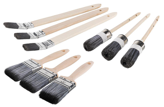 Brush set for wall paints and varnishes, 9-piece