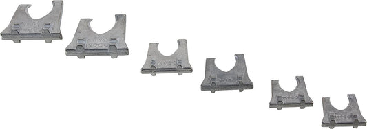 Jeu de 6 cales métalliques à griffes, 2 cales de chaque taille (2-3-4).