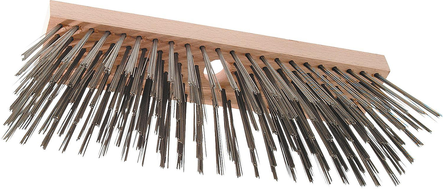 Balai en fil d'acier de 300 mm, fabriqué en bois plat avec trou pour le manche