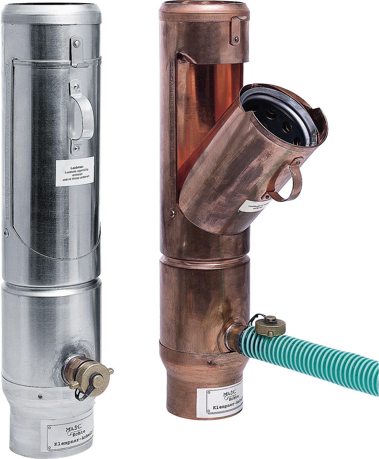 Récupérateur de feuilles en zinc avec collecteur d'eau de pluie 100 mm