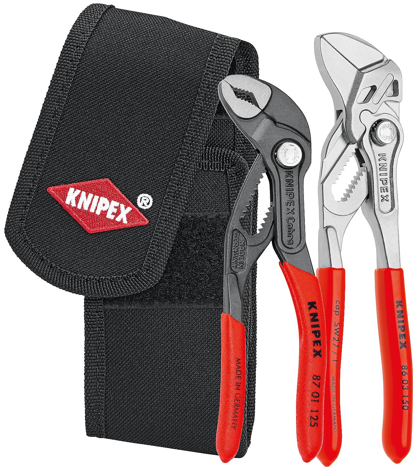 Mini pinces dans un étui de ceinture, 2 pièces, mini Cobra + mini clé à molette