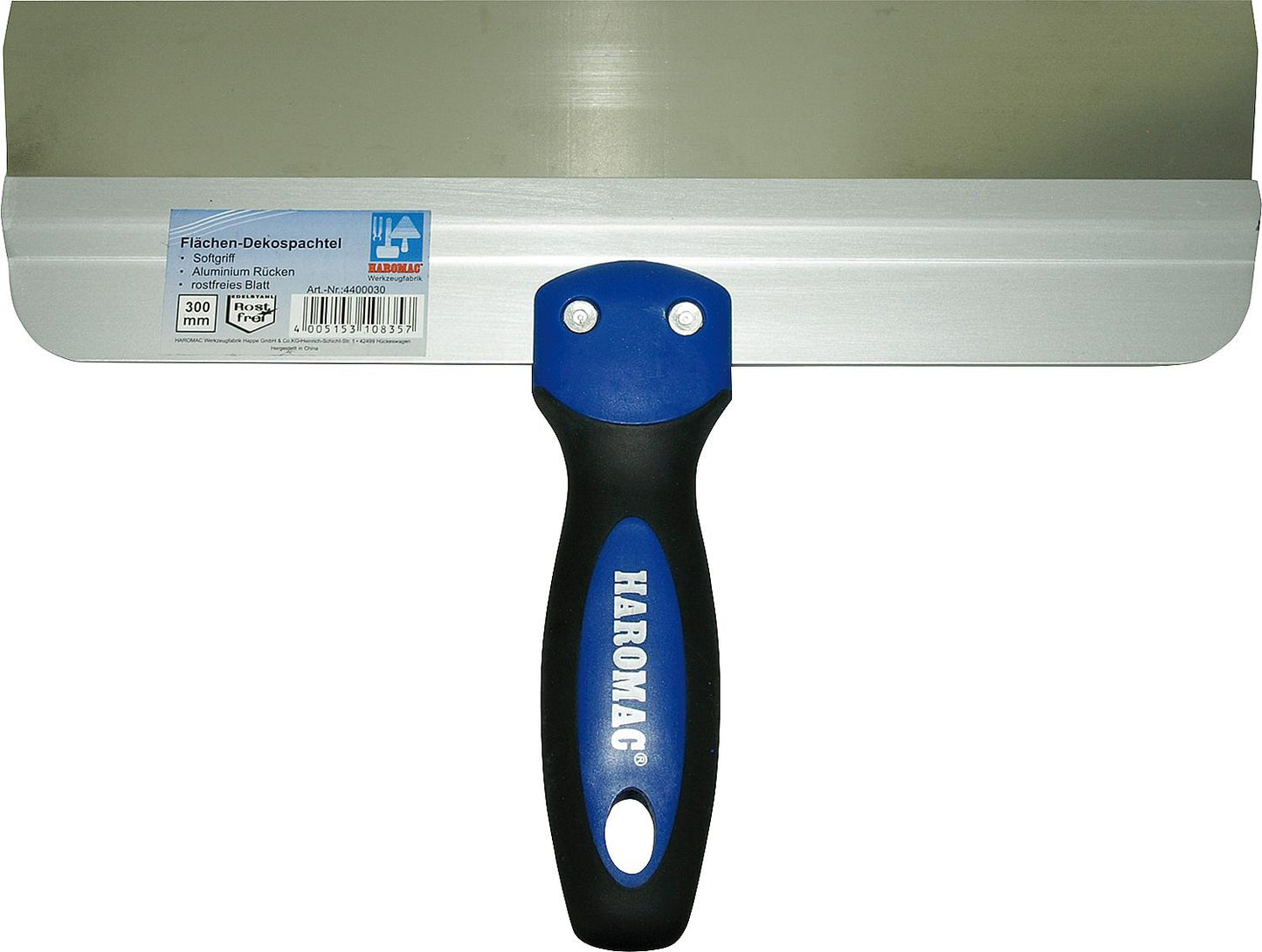 HAROMAC® decorative surface spatula (L x W) (mm): 254 x 200, with soft grip and aluminum backing