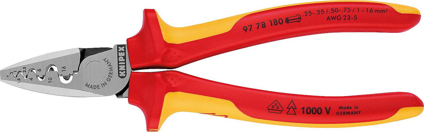 Crimpzange Knipex 180mm für Aderendhülsen