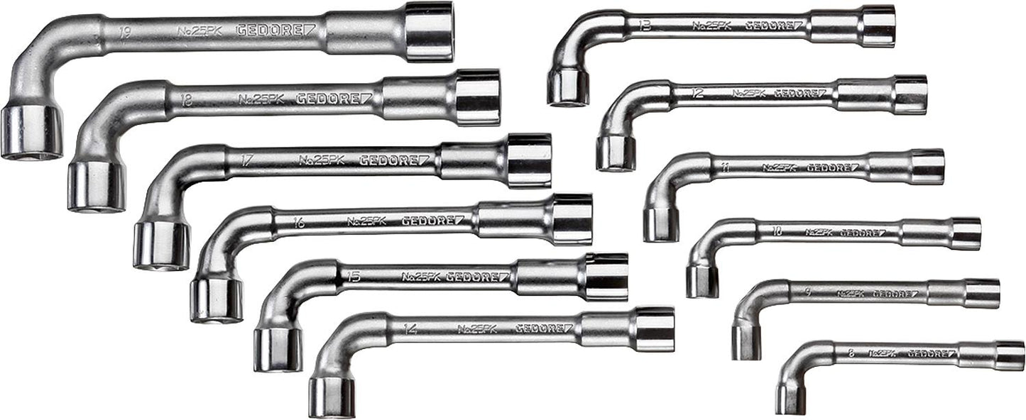 Gedore 12-piece double socket wrench set, 8 - 19mm