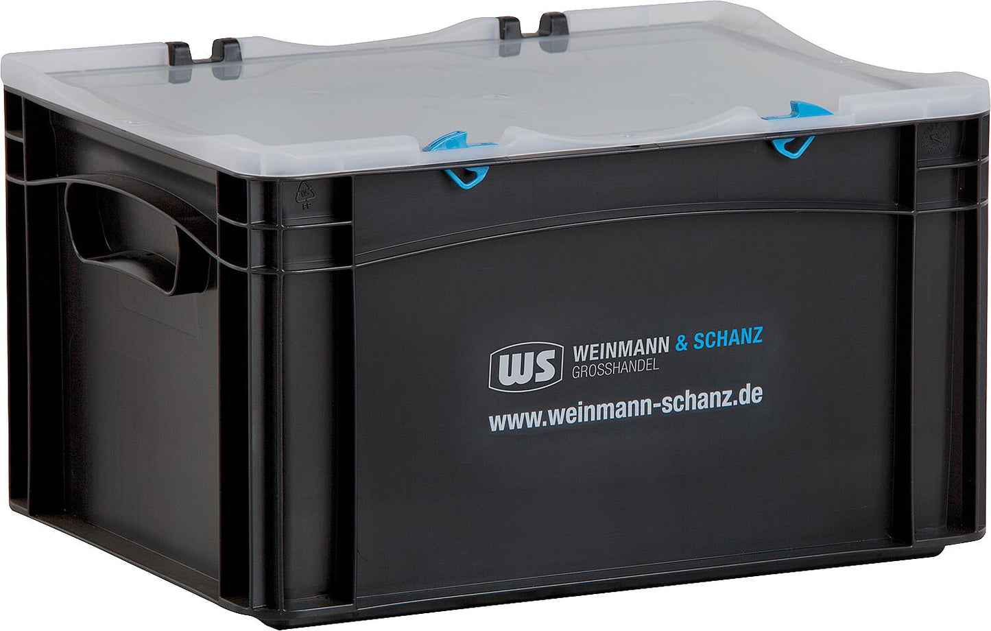 Transport box WS black 400 x 300 x 137mm with clear lid