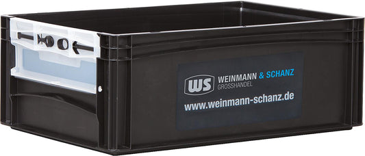 Transport box WS black 600 x 400 x 220mm with removal opening