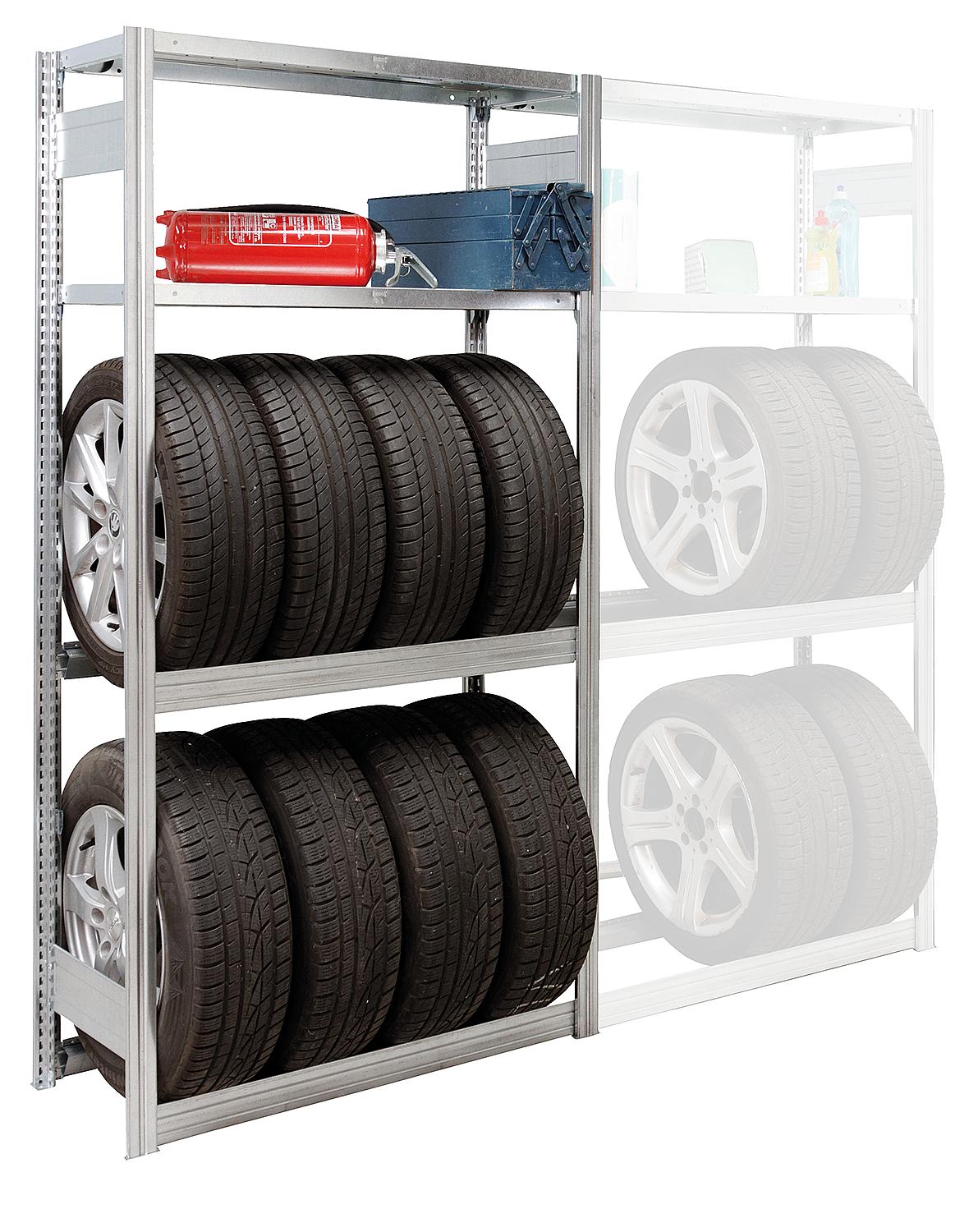 BERT garage base unit with 2 steel shelves, bay load 2000kg, 2000x1005x400mm