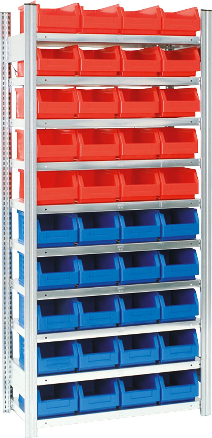 BERT basic storage unit with 10 steel shelves, 2000x875x400mm