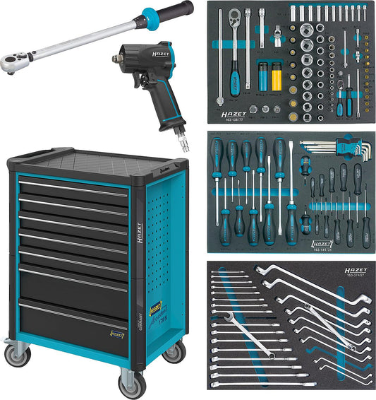 HAZET 137-piece workshop trolley with plastic worktop and tools