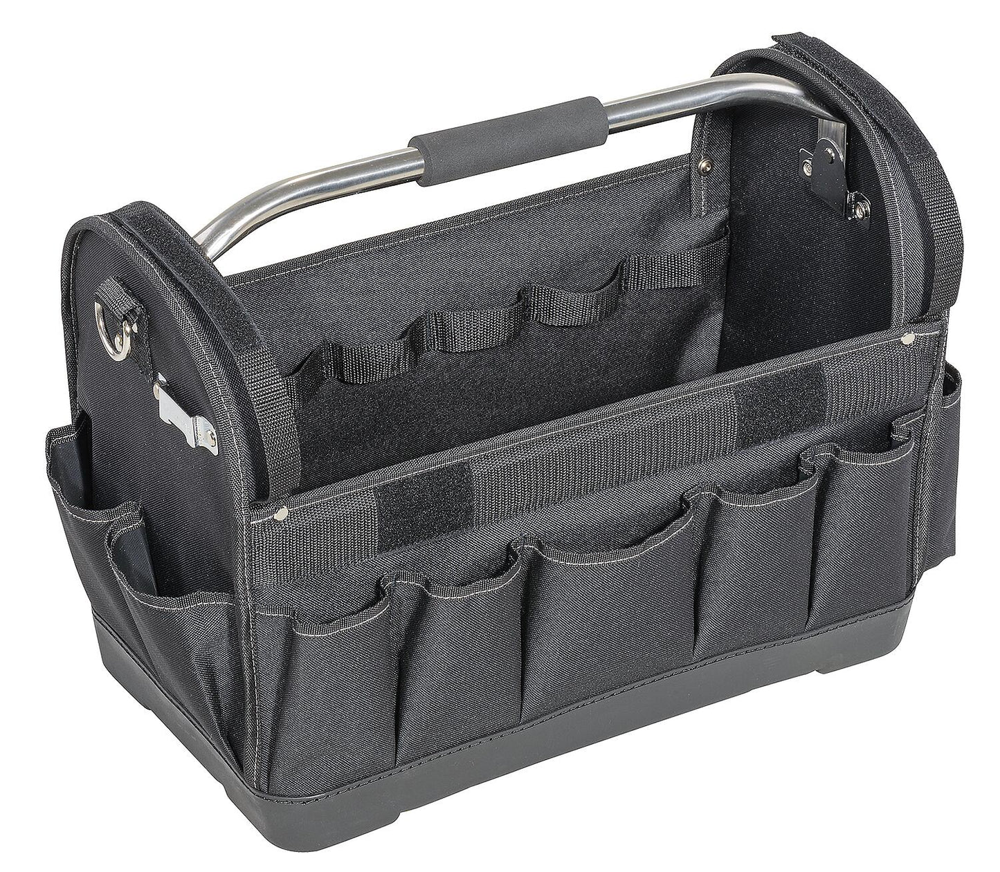 Werkzeugtasche Textil 520x290x370mm schwarz mit seitlich klappbarem Griff