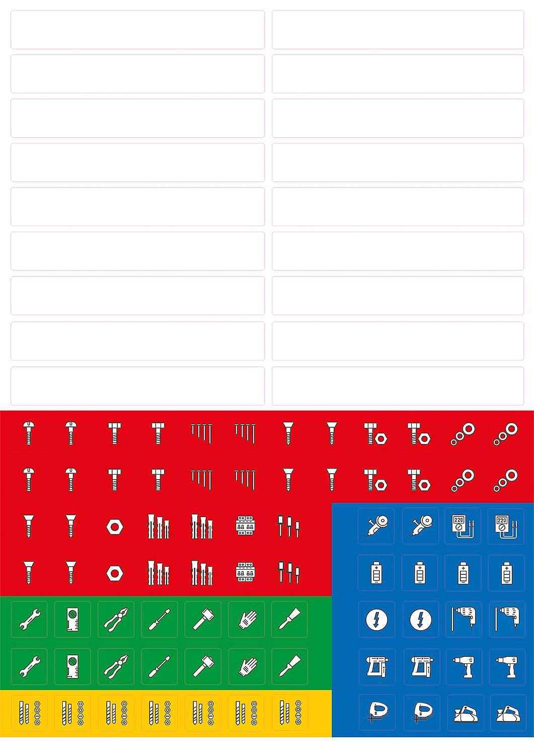 Labeling sheet suitable for all L-Boxxes and XL-Boxxes, 1 piece, DIN A4 sheet
