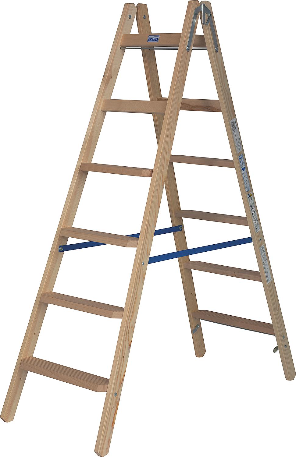 Échelle double en bois avec barreaux/marches