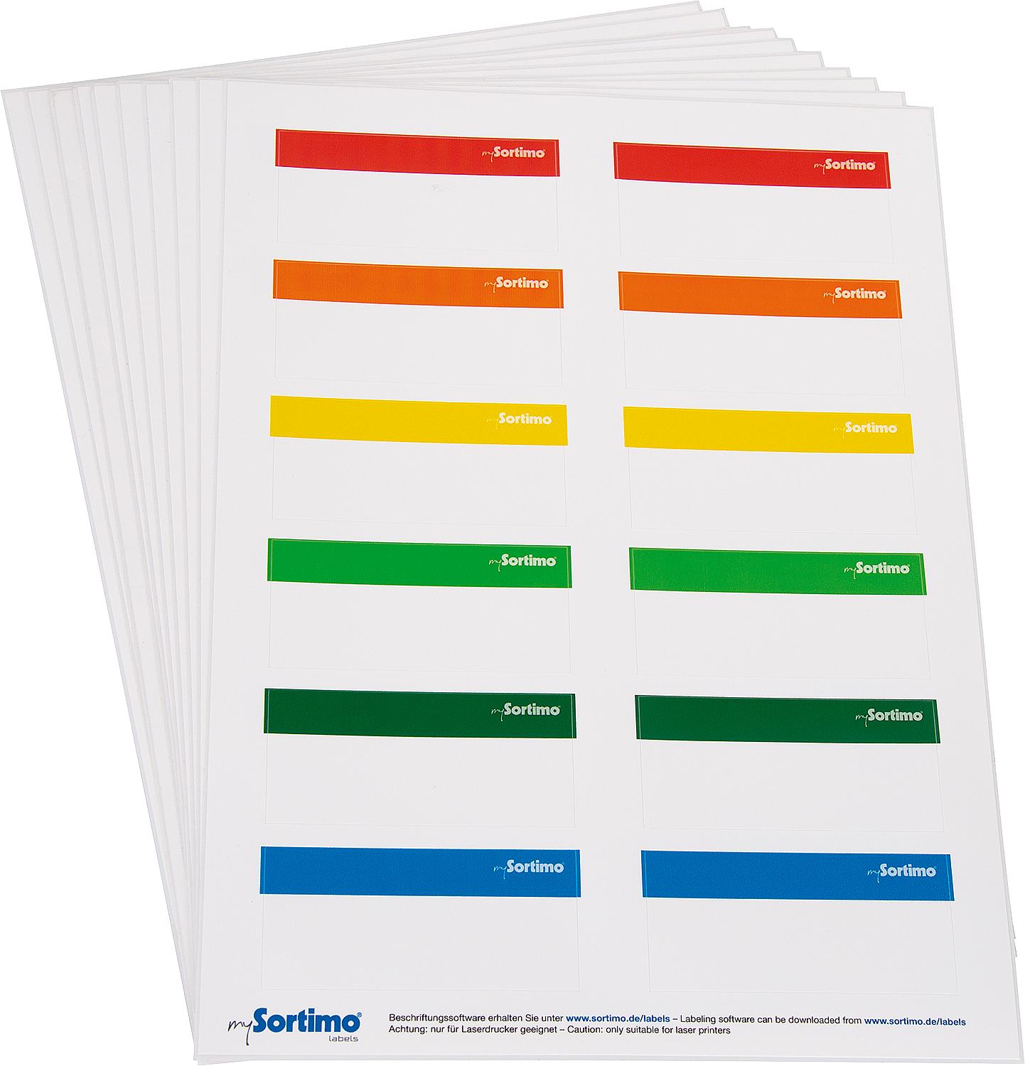Labeling labels for SR-BOXX, 1 sheet, 12 pieces Sortimo