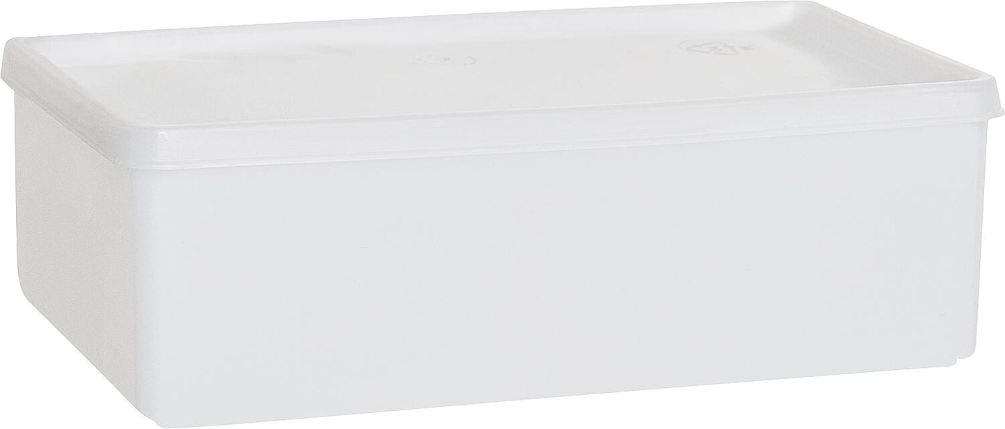 Can with snap-on lid, 500 ml, square, natural, 103x103x64 mm