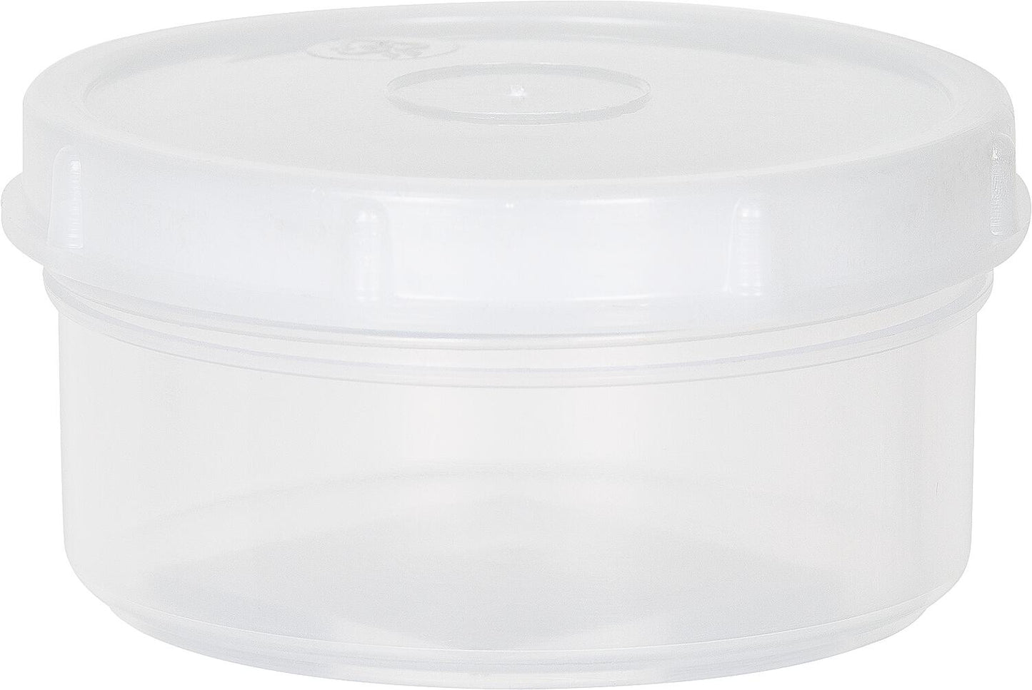 Round can with screw cap, 250 ml, PP, transparent