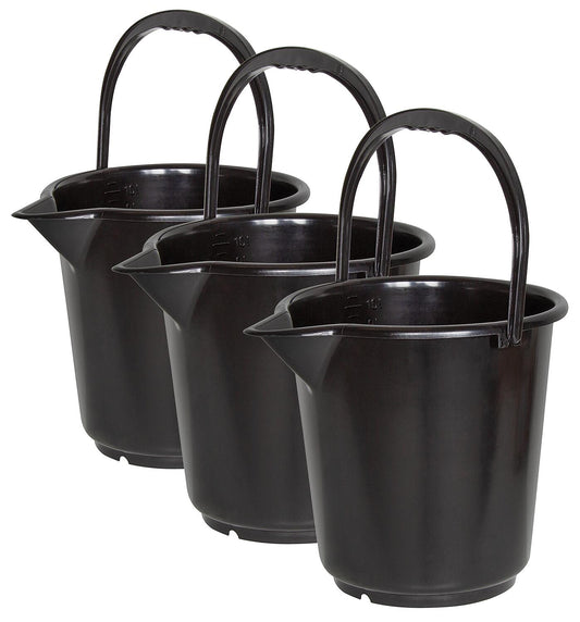 Industrial bucket 10.5 L, with spout, pack of 3