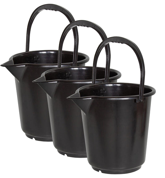 Industrial bucket 17 L, with spout, pack of 3