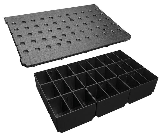 Inset box set XM, flexibly divisible, shatterproof inset boxes, for XL-Boxx