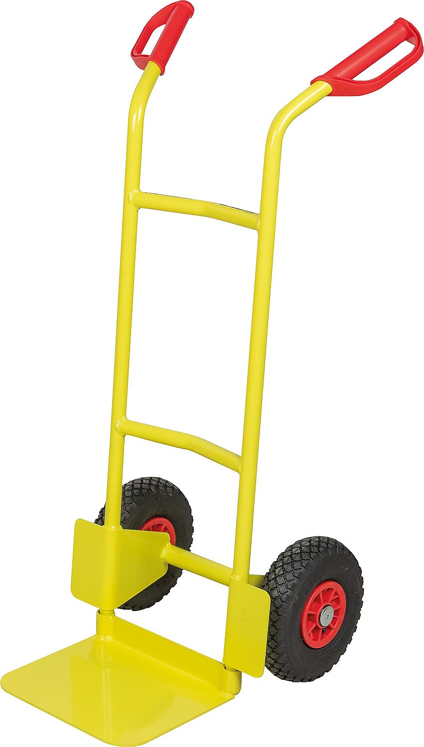 Chariot de gerbage WS B1125L, jaune, capacité de charge 200 kg, pneus pneumatiques