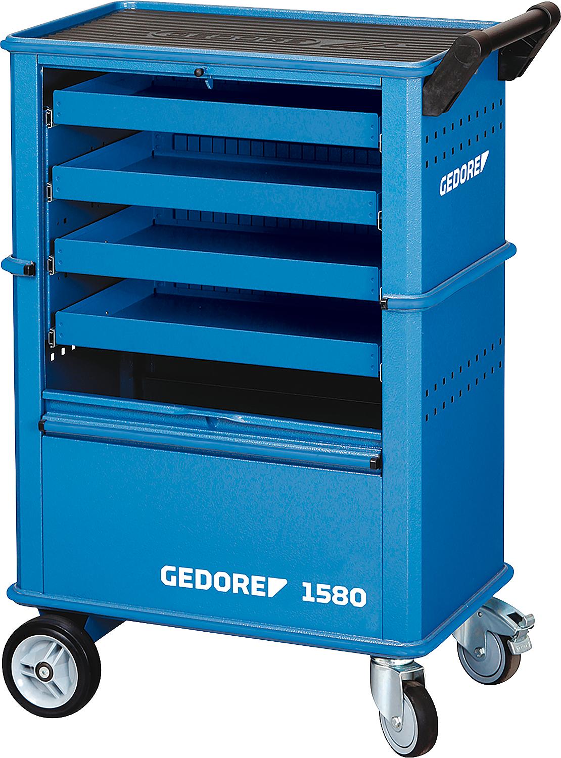 GEDORE tool trolley with 4 drawers, blue, type 1580