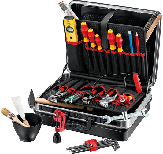 Tool case for heating, air conditioning and plumbing, 22 pieces. Dimensions: 440x180x350 mm