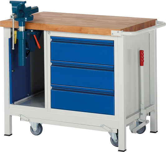 Workbench with lowering chassis RAU 8183 Series Basic-8 1000 x 880 x 700 mm