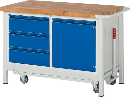 Workbench with lowering chassis RAU 8468 Basic-8 series 1250 x 880 x 700 mm