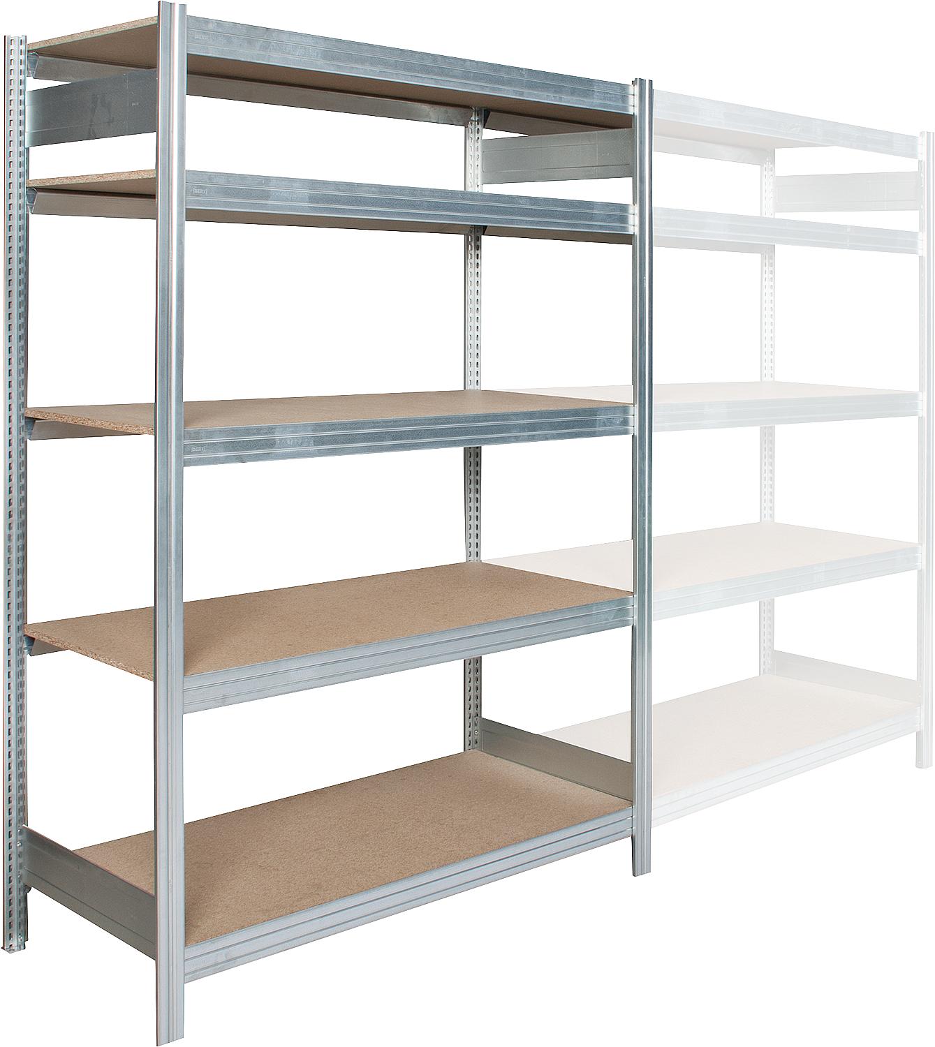 BERT basic shelving unit with 5 wooden shelves, bay load 2000kg, 2000x1285x400mm