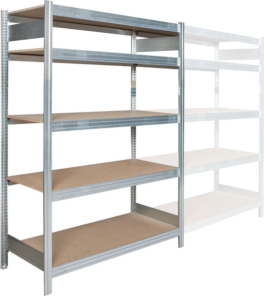 BERT basic shelving unit with 6 wooden shelves, bay load 2000kg, 2500x1285x400mm