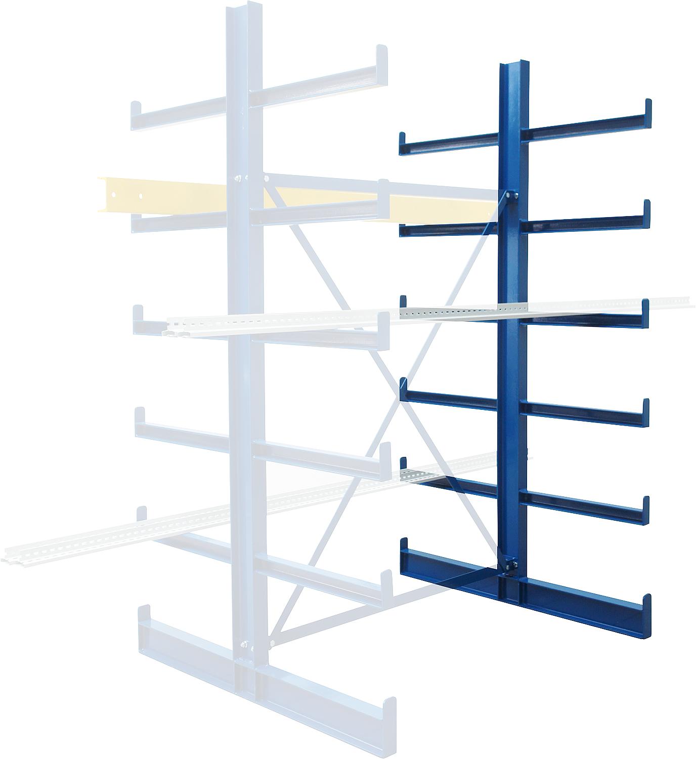 KARL double-sided cantilever racking system with 12 levels, 2000x1250x1240mm, bay load capacity 2400kg