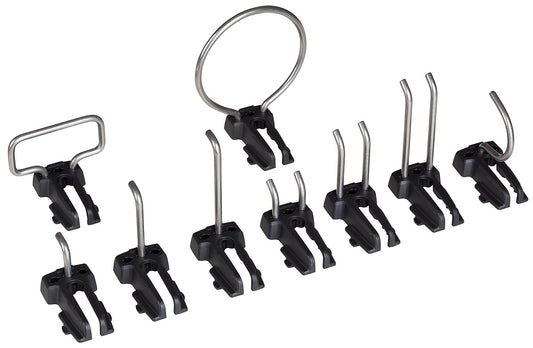 Sortimo 9-piece tool hook set for WorkMo aluminum perforated sheet