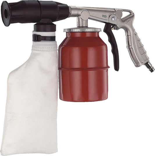 AEROTEC® dust-free sandblasting gun with 4 nozzle attachments + fittings